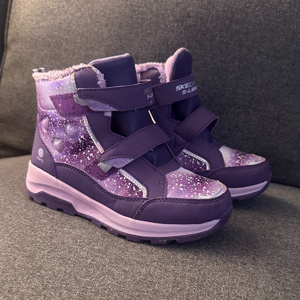 Skechers Kids' Sparkly Purple Boots